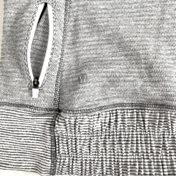 Lululemon Athletica Think Fast Hoodie Heathered Slate and Tonka Stripe Size 4 - Picture 7 of 13